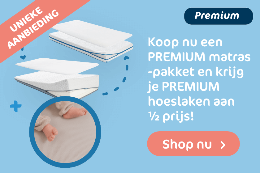 Koop nu een PREMIUM matras-pakket en krijg je PREMIUM hoeslaken aan 1/2 prijs!